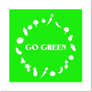 Vegan Go Green Awareness Posters and Art